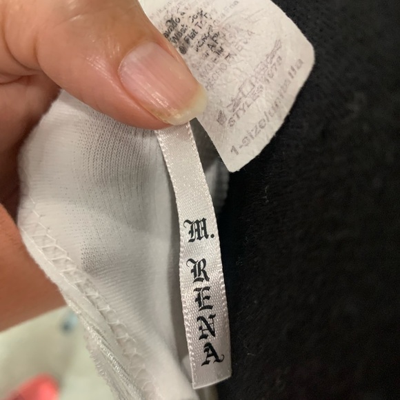 Women’s Stretch White Ribbed with Lace Trim M. Reyna Tee. Size‎ M (177) - Picture 6 of 10